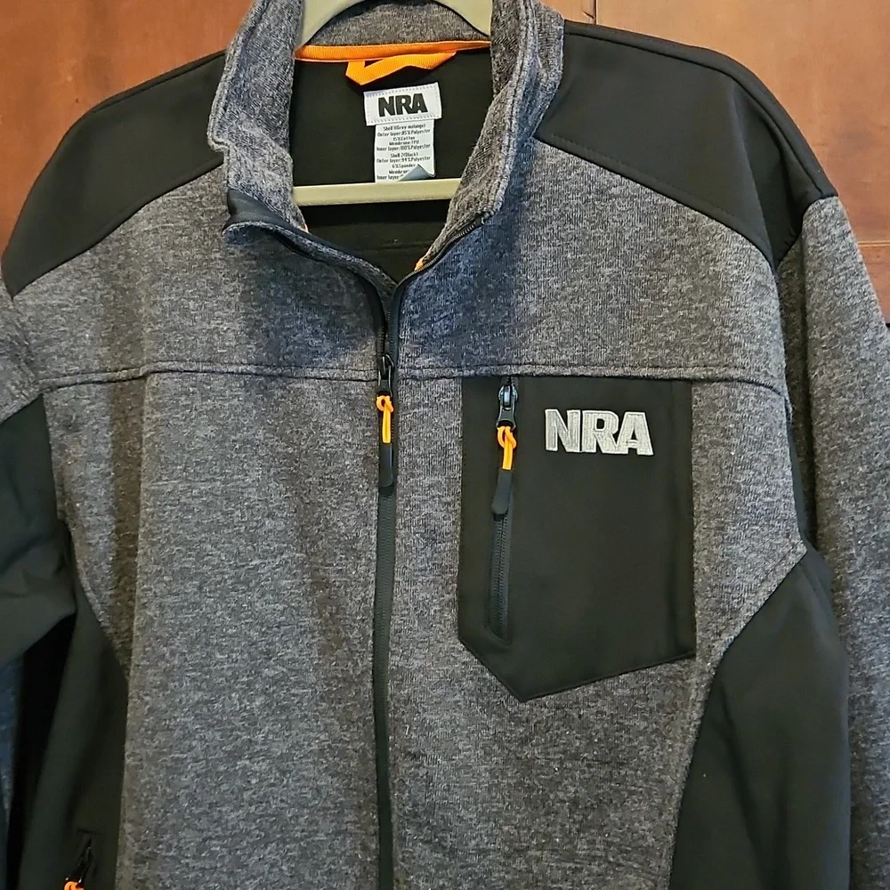 NRA Black & Gray Full Zip Jacket, Size XL